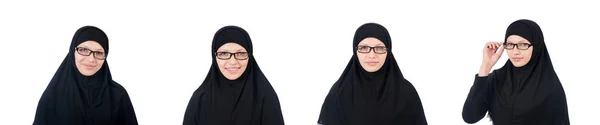 Kvinna Med Muslimska Burka Isolerad Vit — Stockfoto