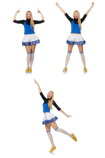 Cheerleader isolerad på den vita bakgrunden — Stockfoto