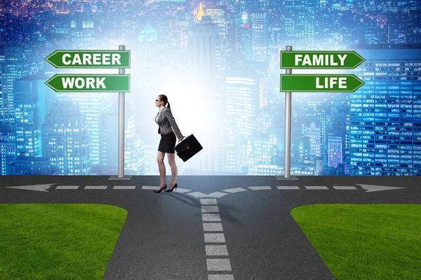 Bedrijfsleven of evenwicht tussen werk en gezin — Stockfoto