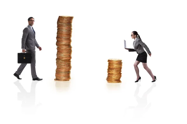 男女薪酬不平等和两性差距的概念 — 图库照片
