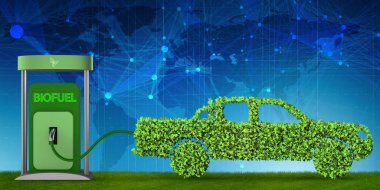 Biyoyakıtla çalışan araba - 3D görüntüleme