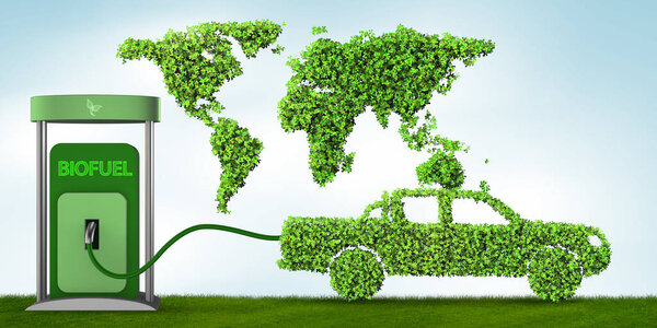 Car powered by biofuel - 3d rendering