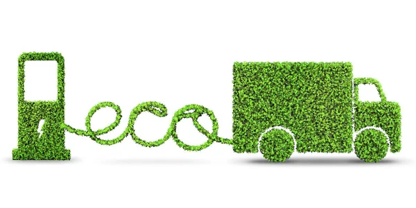Temiz yakıt ve çevre dostu araçlar kavramı - 3D görüntüleme — Stok fotoğraf