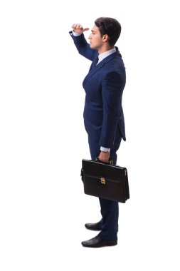 Genç işadamı beyaz arka planda izole edilmiş 