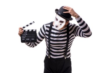 Beyaz izole film Klaket ile mim