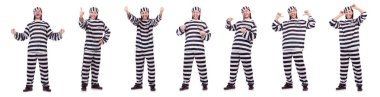 Prison inmate isolated on the white background clipart