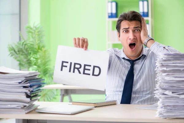 Businessman having problems with paperwork and workload — Stock Photo, Image