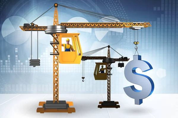 İnşaat Vinç Doları Döviz Alım iş kavramı içinde kaldırma