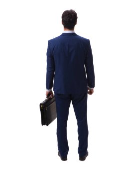 Genç işadamı beyaz arka planda izole edilmiş 