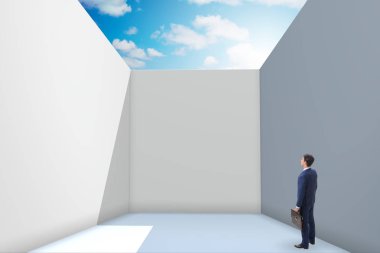 İş adamı zor durumdan kaçmaya çalışıyor.