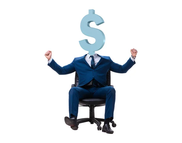 Businessman with dollar sign instead of head — Stock Photo, Image