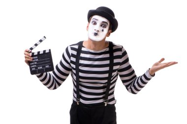 Beyaz izole film Klaket ile mim