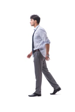 Beyaz zemin üzerinde izole iş adamı