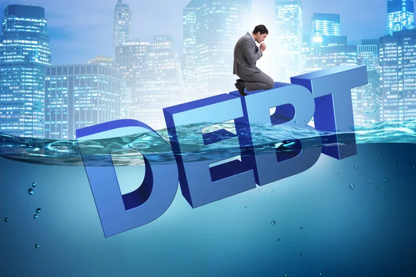 Businessman in debt business concept — Stock Photo, Image