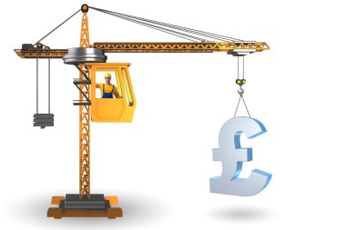 İnşaat vinci İngiliz poundunu kaldırıyor.