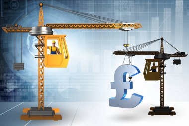 İnşaat vinci İngiliz poundunu kaldırıyor.