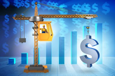 İnşaat Vinç Doları Döviz Alım iş kavramı içinde kaldırma