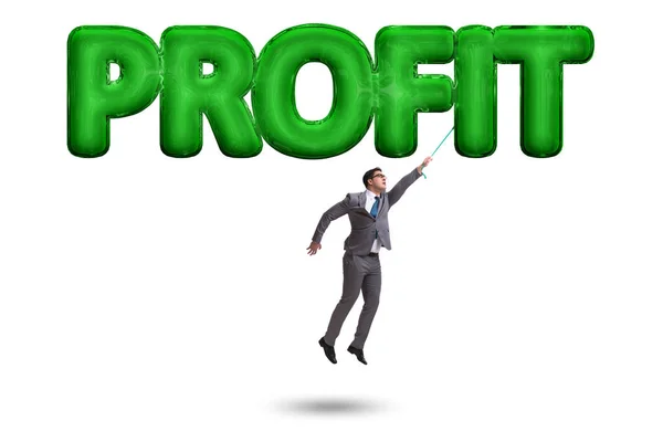 Businessman flying in profit concept — Stock Photo, Image
