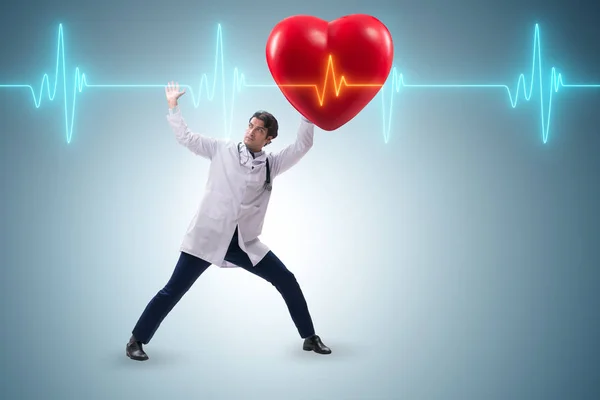Kardiyogram kalp çizgisini destekleyen doktor. — Stok fotoğraf
