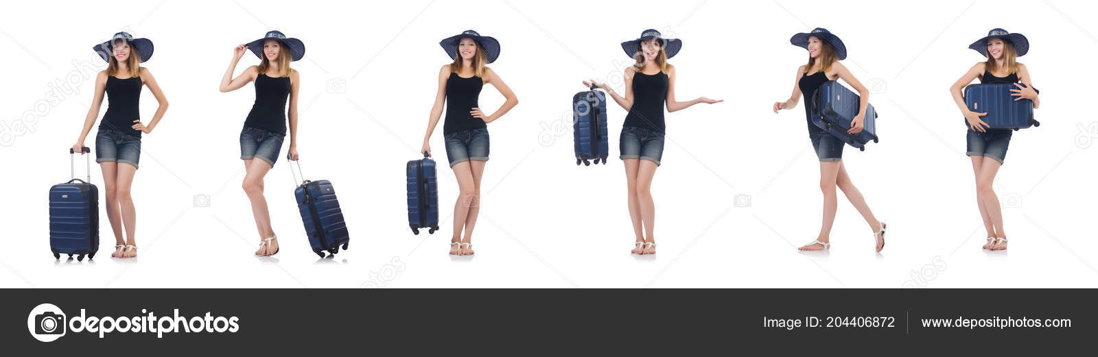 girl with suitcases