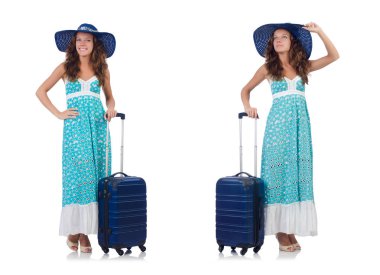 Yaz tatiline tek başına giden bir kadın.