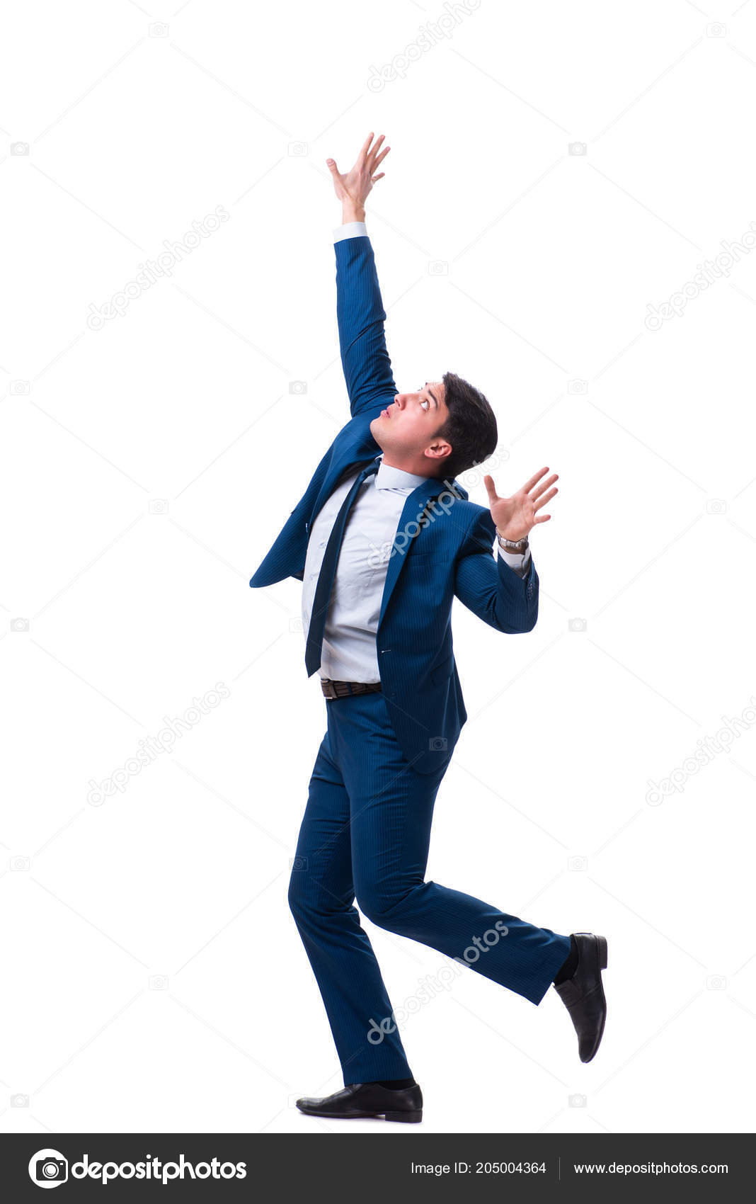 Businessman In Funny Pose Isolated On White Stock Photo C Elnur