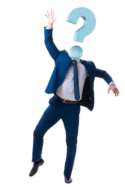 Businessman with question mark instead of head — Stock Photo, Image