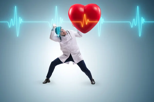 Γιατρός καρδιολόγος υποστήριξη καρδιογράφημα γραμμή της καρδιάς — Φωτογραφία Αρχείου