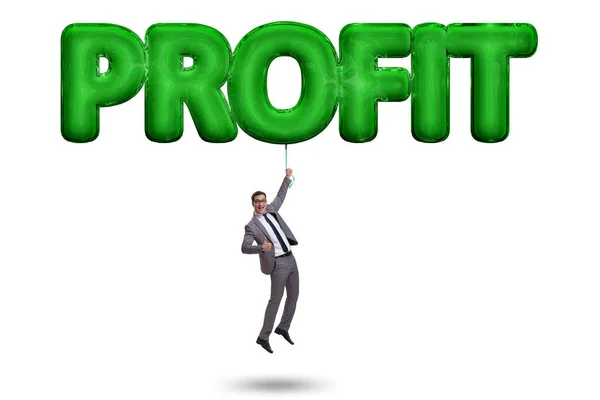 Businessman flying in profit concept — Stock Photo, Image
