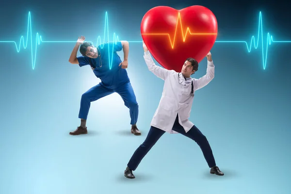 Man doctor in cardiologie telegeneeskunde concept — Stockfoto