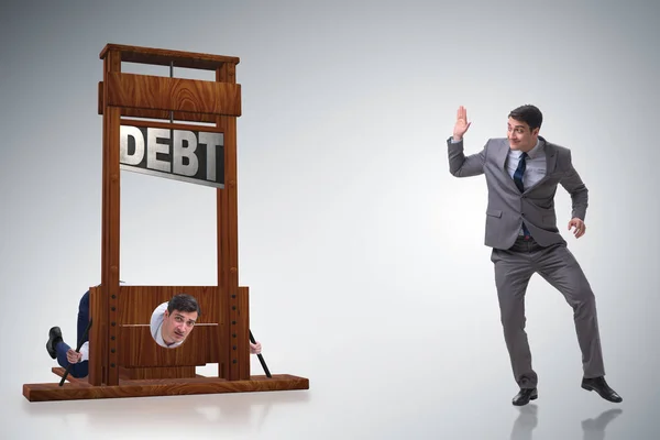 Бизнесмен по концепции долга и займа — стоковое фото