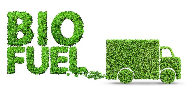 Van de entrega alimentado por biocombustível - renderização 3d — Fotografia de Stock