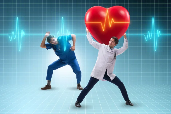 Man doctor in cardiologie telegeneeskunde concept — Stockfoto