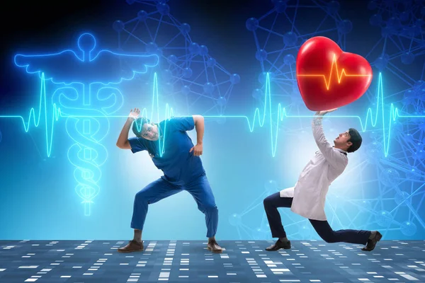 Hombre doctor en cardiología concepto de telemedicina —  Fotos de Stock