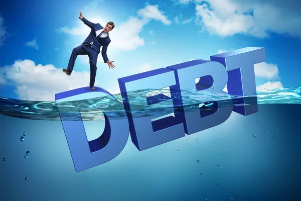 Businessman in debt business concept — Stock Photo, Image