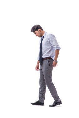 Beyaz zemin üzerinde izole iş adamı