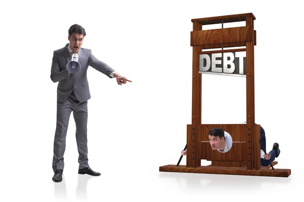 Empresario en concepto de negocio de deuda pesada —  Fotos de Stock