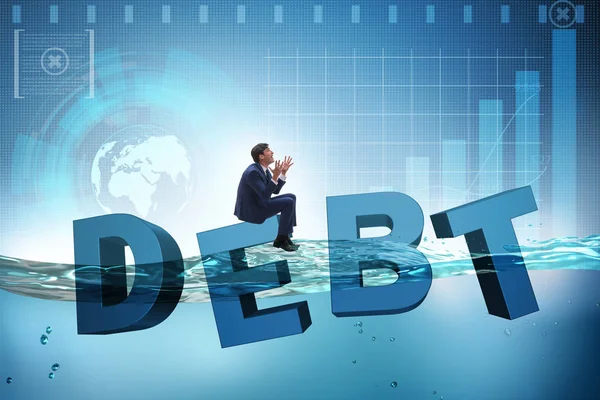Businessman in debt business concept — Stock Photo, Image
