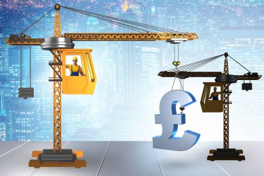 İnşaat vinci İngiliz poundunu kaldırıyor.