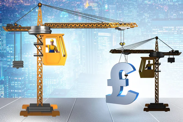 İnşaat vinci İngiliz poundunu kaldırıyor.