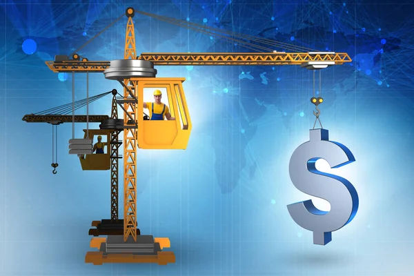 İnşaat Vinç Doları Döviz Alım iş kavramı içinde kaldırma