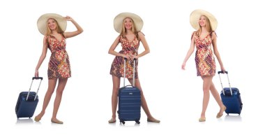 Yaz tatiline tek başına giden bir kadın.