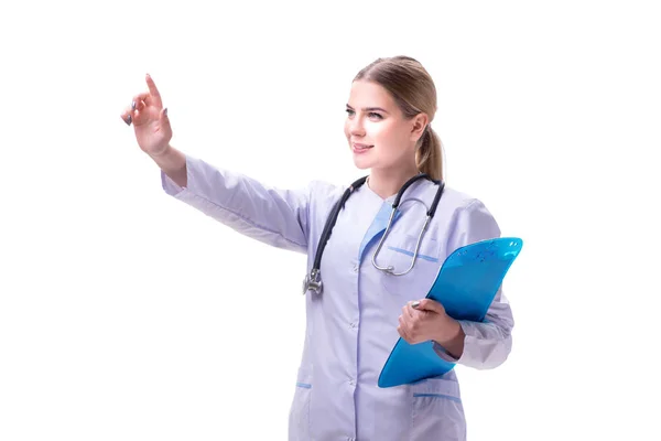 Young woman doctor isolated on white background — Stock Photo, Image