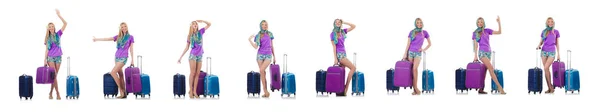 Woman preparing for travel on summer vacation — Stock Photo, Image