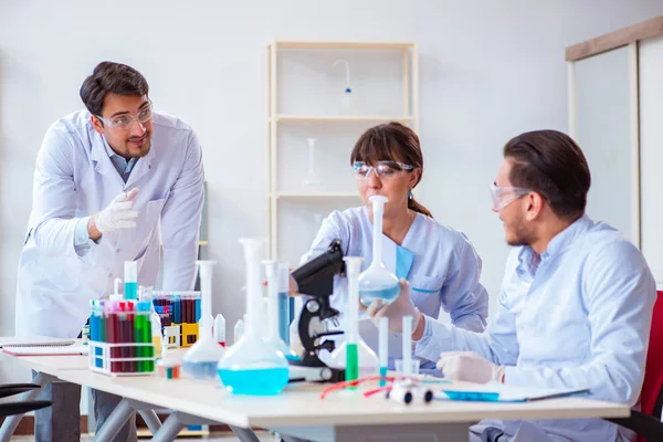 Team of chemists working in the lab — Stock Photo, Image
