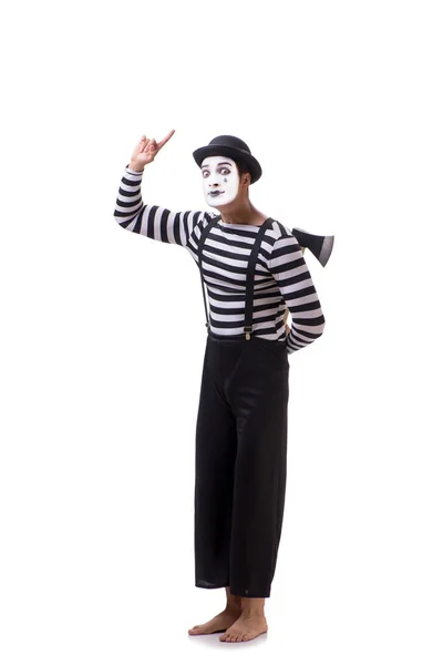 Mime med yxa isolerad på vit bakgrund — Stockfoto