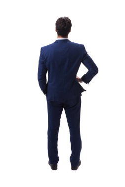 Genç işadamı beyaz arka planda izole edilmiş 