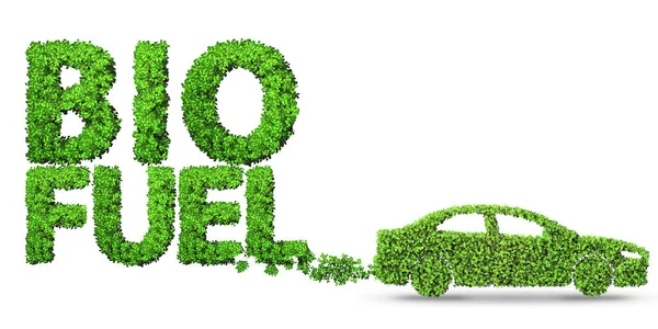Carro alimentado por biocombustível - renderização 3d — Fotografia de Stock