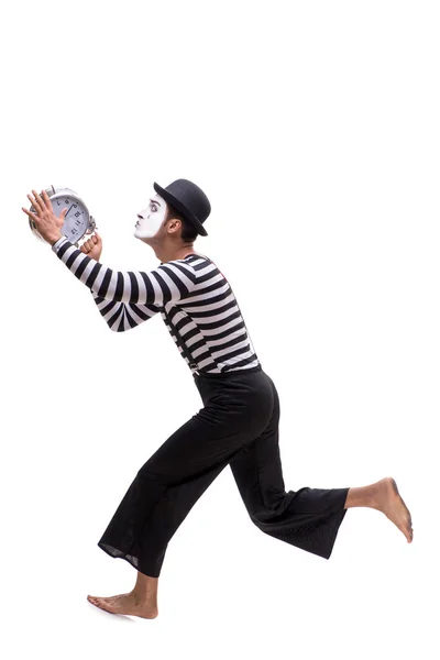 白い背景に分離時間管理概念で mime します。 — ストック写真