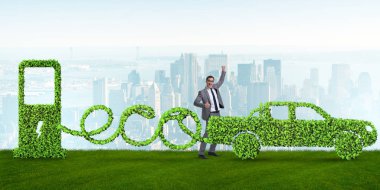 Alternatif enerjiyle çalışan çevre dostu bir araba.